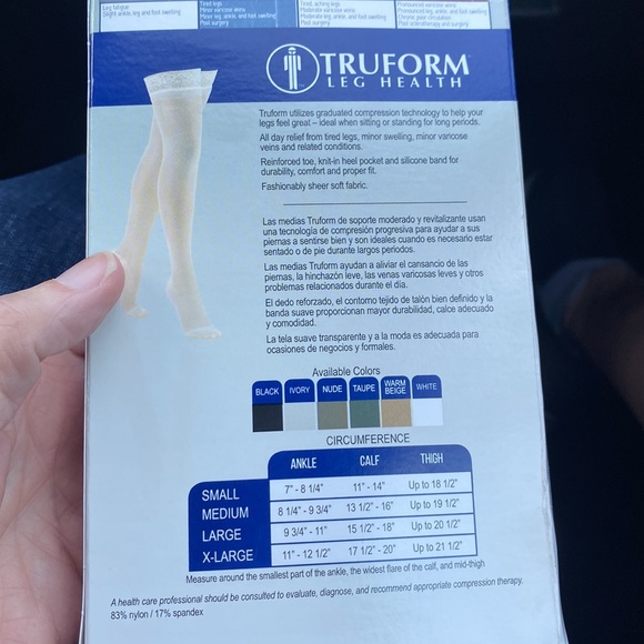Truform compression medium beige style 1774BGM Thigh highs - Picture 3 of 7